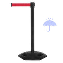 Zwarte Buiten Afzetpaal met Trekband 340cm