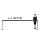 Afzetpaal met Trekband 490cm Chroom