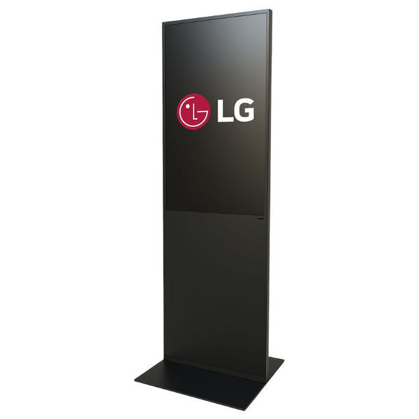 43" LG 4K Digitale Signage Totem – Vrijstaand Reclamescherm van Staal, Zwart – 24/7 Gebruik