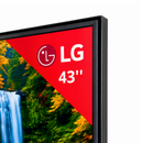 Totem d’affichage digital LG 43" 4K sur roulettes – Noir – Écran publicitaire professionnel 24/7 – Avec CMS, gestion web, planificateur de contenu & éditeur