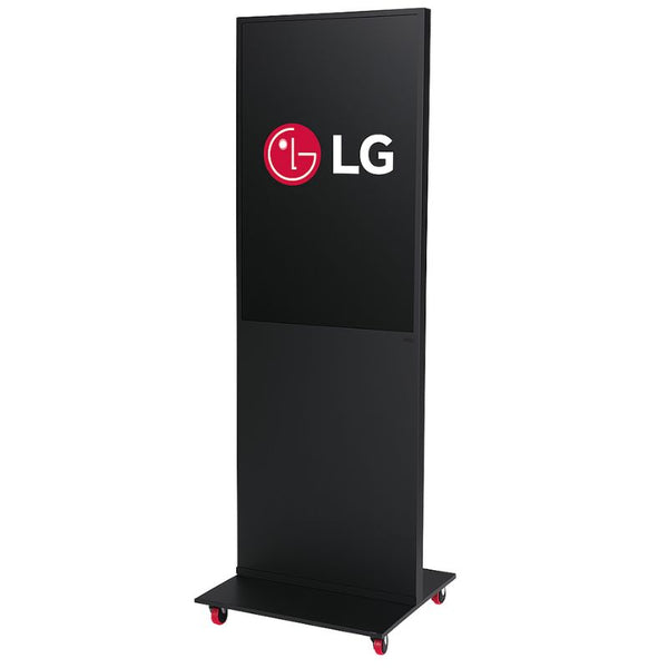 43'' LG 4K Digitale Signage Totem op Wielen – Vrijstaand Reclamescherm Zwart, 24/7 Gebruik