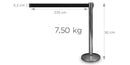 Afzetpaal met Trekband 225cm Chrome