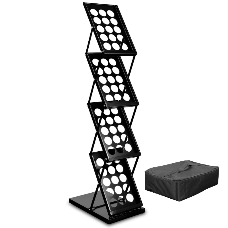 Folderhouder Opvouwbaar Zwart 4x A4