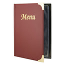Carte de menu A4 Bordeaux