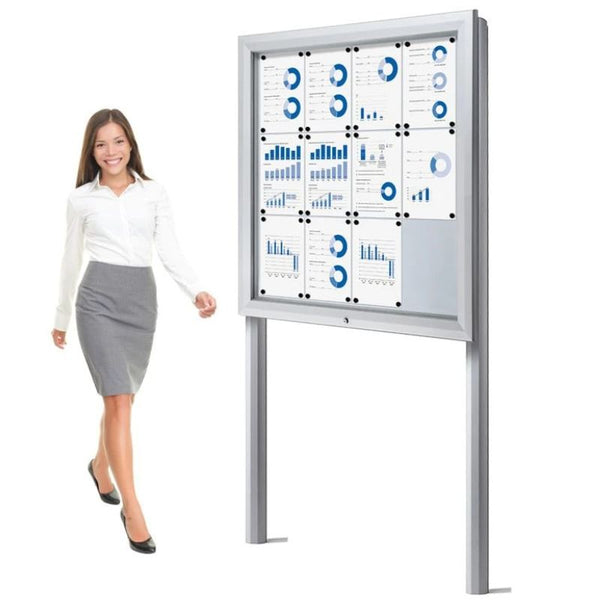 Outdoor Vitrinekast Mededelingsbord Whiteboard op Palen