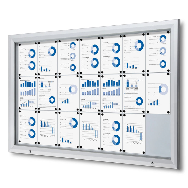 Vitrine Premium avec tableau blanc construit 4xA4 | B1 Marquedeveiliging