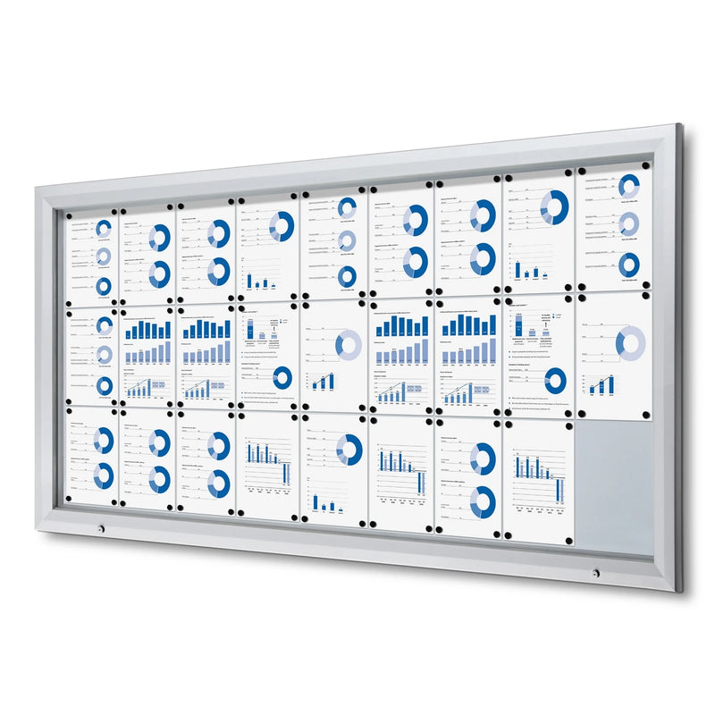 Vitrine Premium avec tableau blanc construit 4xA4 | B1 Marquedeveiliging