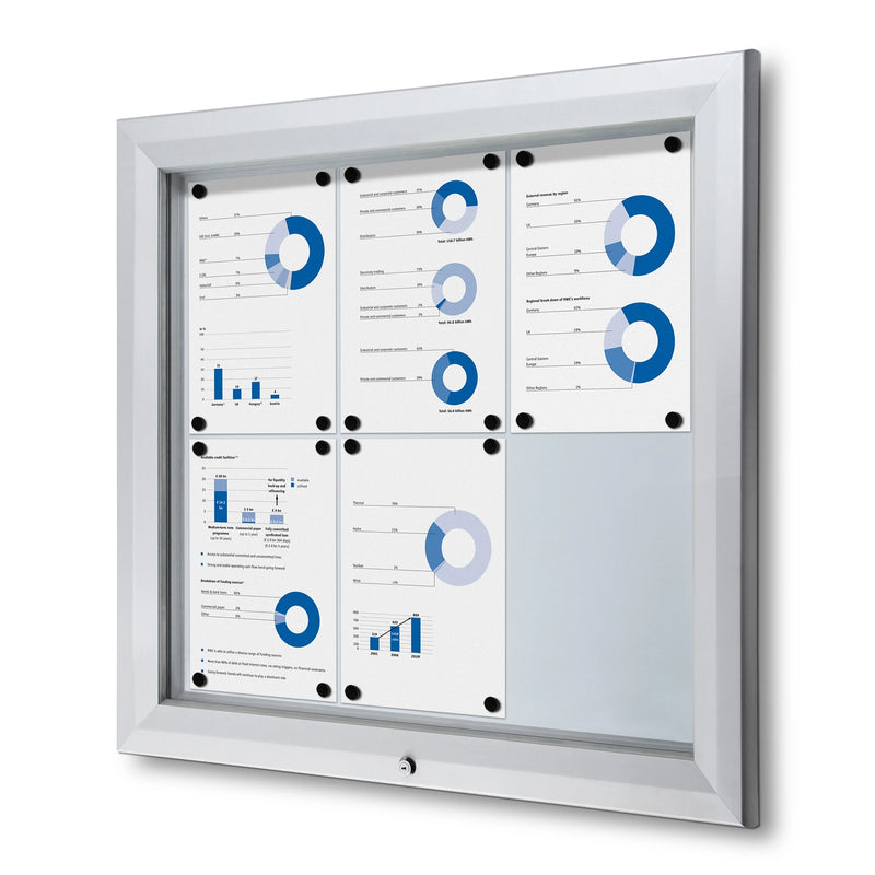 Vitrine Premium avec tableau blanc construit 4xA4 | B1 Marquedeveiliging