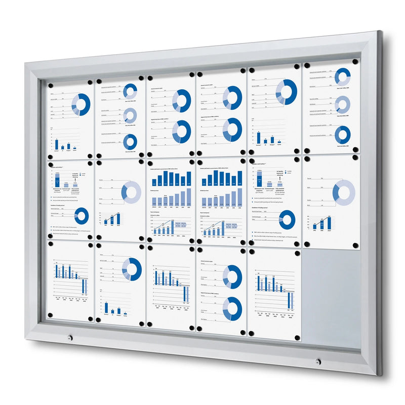 Vitrine Premium avec tableau blanc construit 4xA4 | B1 Marquedeveiliging