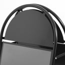 Stoepbord Staal Inklapbaar Zwart