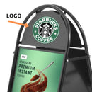 Stoepbord Staal Inklapbaar Zwart