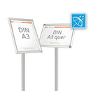 Présentoir sur pied étanche avec cadre à clip A3 pour extérieur