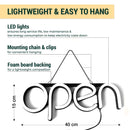 LED Neon Bord OPEN Wit