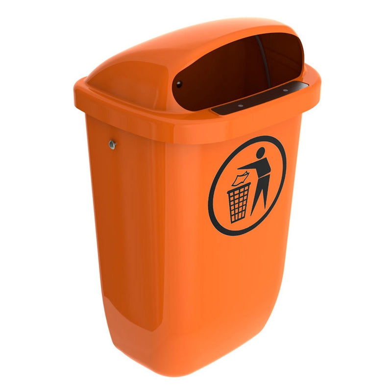 ECO Buitenafvalbak met Paal  50 Liter Oranje